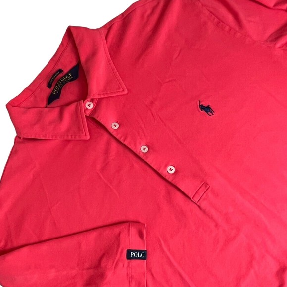 Polo Ralph Lauren Other - Ralph Lauren Polo Golf Mens Coral Red Short Sleeve Collared Polo Shirt Large